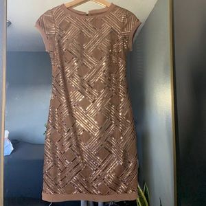 Eliza J Women'S Pink Rose Gold Sequin Embellished